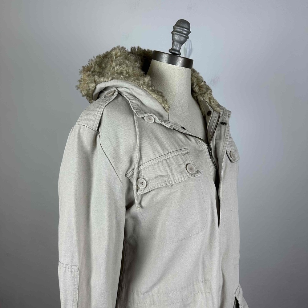 Paul & Joe Paris Faux Fur Hooded Field Jacket Size Medium